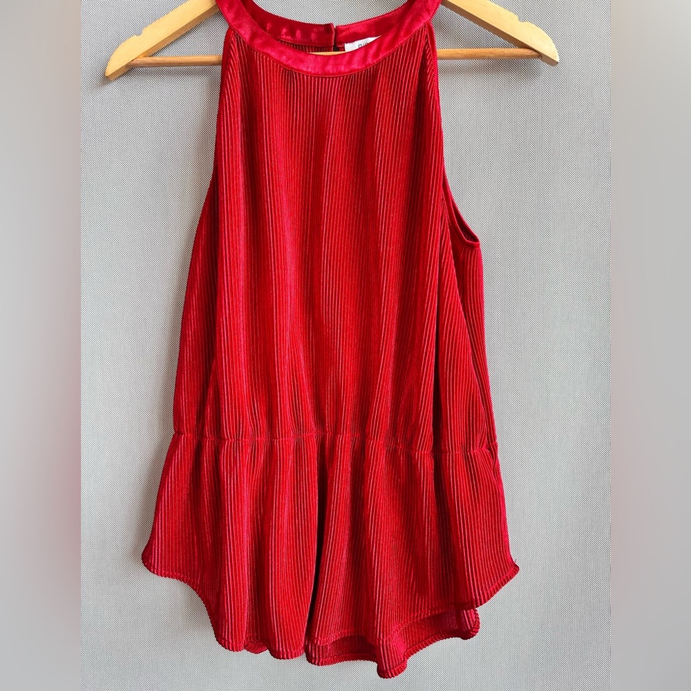 Ricki's Red Pleated Halter Neck Blouse